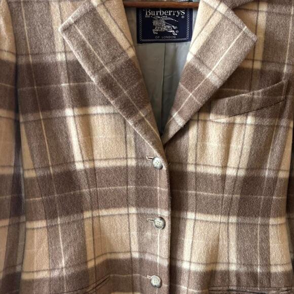 Vintage Burberrys of London 100% Cashmere Plaid Jacket Size 6- NWT - Picture 2 of 8